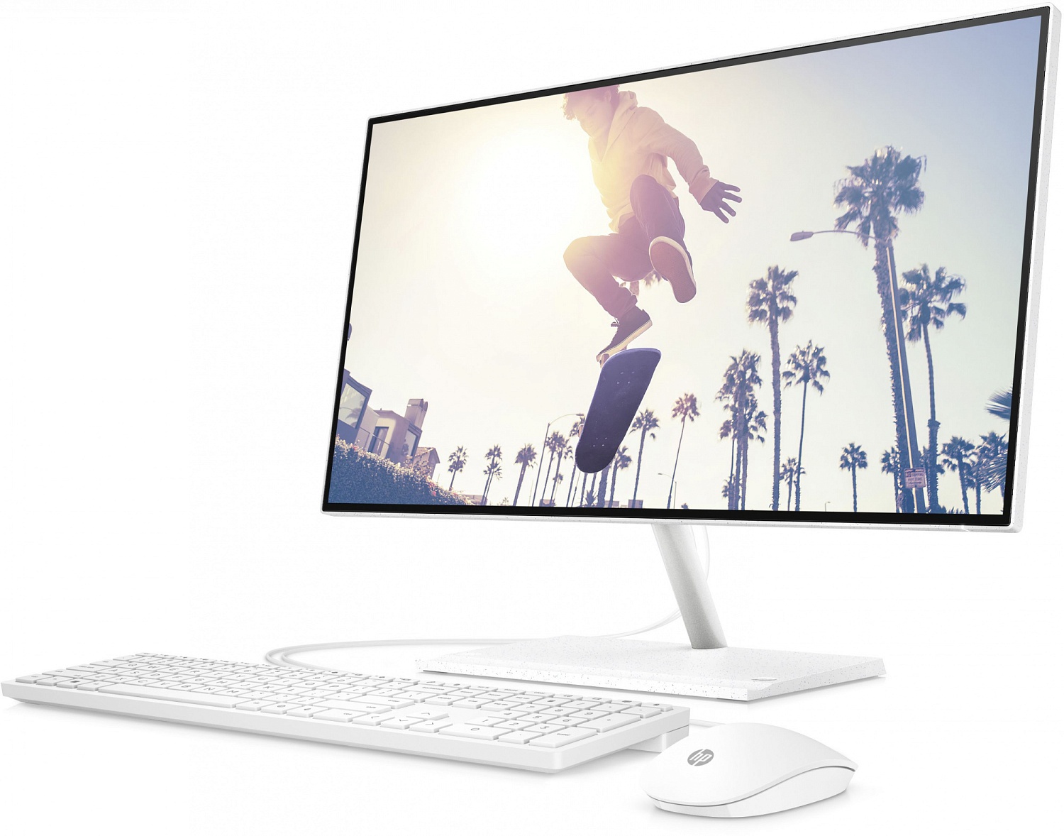 Моноблок HP 24-cb1038nh 23.8" Full HD Touch i7 1255U (1.7) 8Gb SSD512Gb Iris Xe noOS GbitEth WiFi BT 65W клавиатура мышь Cam белый 1920x1080