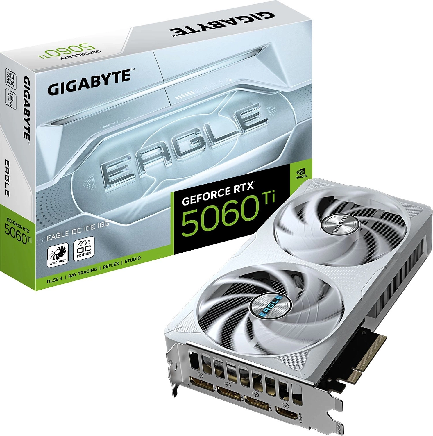 Видеокарта Gigabyte PCI-E 5.0 GV-N506TEAGLEOC ICE-16GD 1.0 NVIDIA GeForce RTX 5060TI 16Gb 256bit GDDR7 2805/28000 HDMIx1 DPx3 HDCP Ret