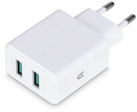 Сетевое зарядное устройство Alteracs 2xUSB AA12 White