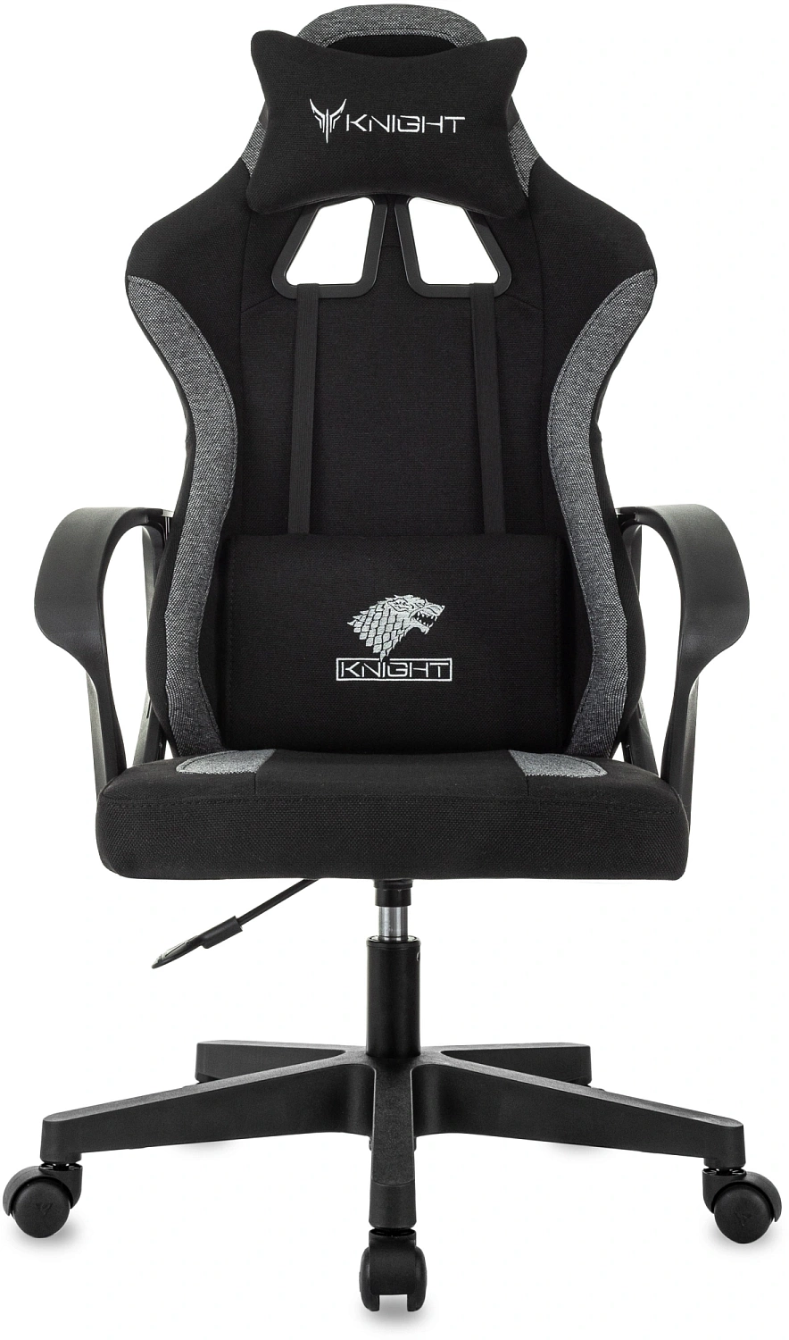 Кресло игровое Knight Optimum черный/серый крестов. пластик