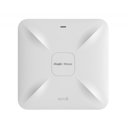 Точка доступа Ruijie Reyee AX1800 Wi-Fi 6 dual-band Gigabit ceiling mount AP, dual Gigabit LAN uplink ports, built-in antennas, dual-band 2.4GHz/5GHz, 802.11ax, 802.11ac wave2/wave1, up to 177 (после тестирования)