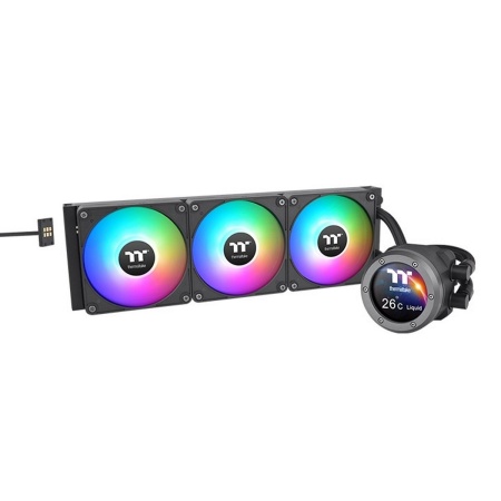 Жидкостная система охлаждения Thermaltake CL-W415-PL12SW-A All-In-One Liquid Cooler System/ARGB Fan 120*3/PWM 500-1500 rpm/Water Block 2.1 inch LCD