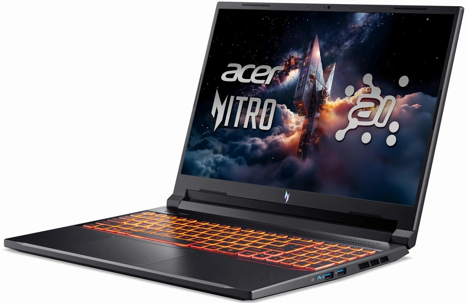 Ноутбук Acer Nitro V 16 ANV16-42-R96P Ryzen 7 260 16Gb SSD512Gb NVIDIA GeForce RTX5050 8Gb 16" IPS WQXGA (2560x1600) Windows 11 black WiFi BT Cam (NH.U2NAA.003)