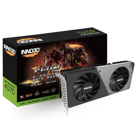 Видеокарта INNO3D RTX 4070 Twin X2 OC//RTX4070, HDMI, DP*3, 12G,D6X