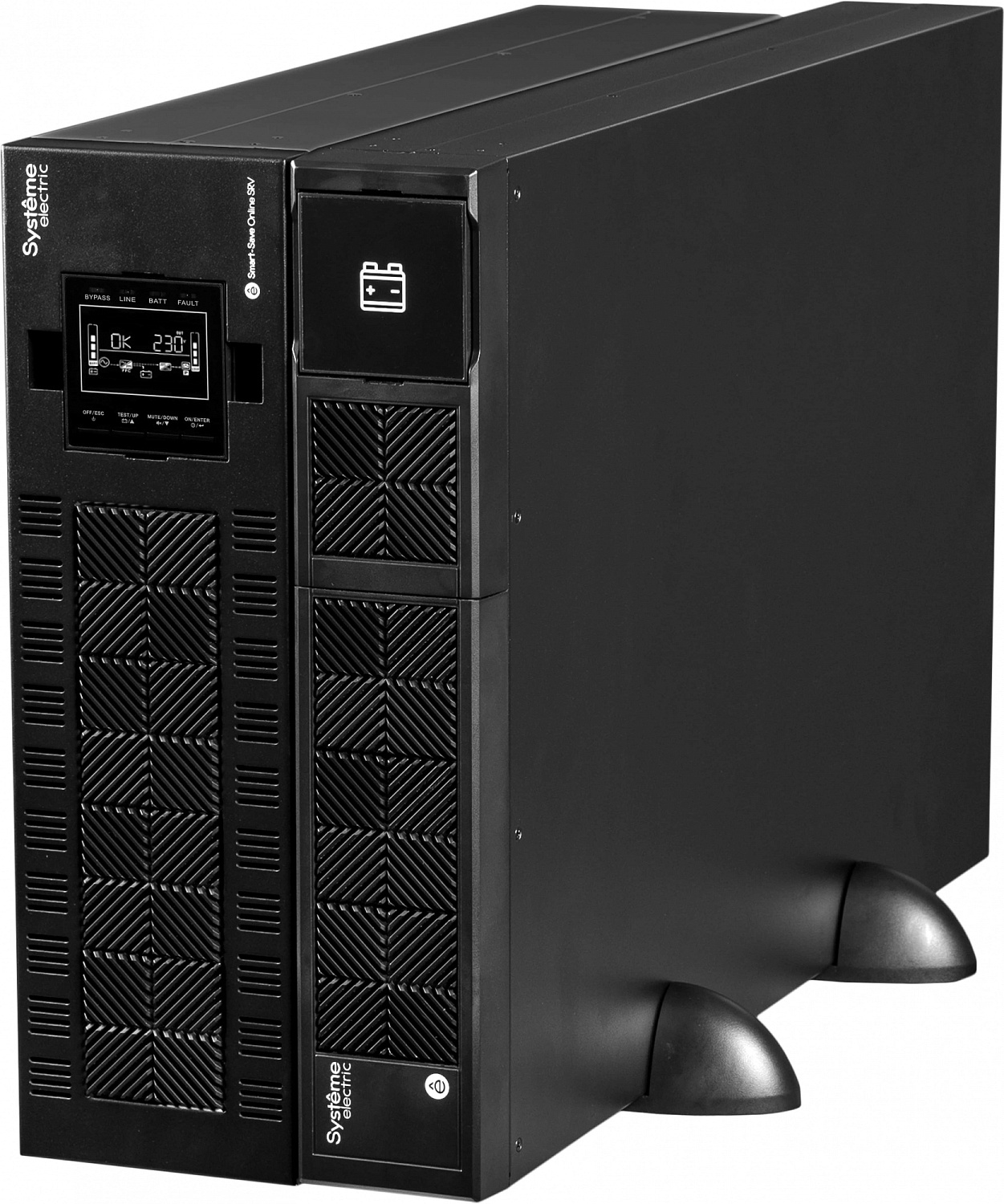 Источник бесперебойного питания Systeme Electric Smart-Save Online SRV, 10000VA/9000W, On-Line, Extended-run, Rack 5U(Tower convertible), LCD, Out: Hardwire, SNMP Intelligent Slot, USB, RS-232