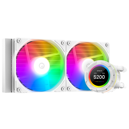 Жидкостная система охлаждения ID-Cooling SL240 XE WHITE /LCD SCREEN /300W /all Intel /all AMD