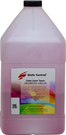 Тонер Static Control OKIUNIV3-1KG-M пурпурный флакон 1000гр. для принтера Oki C3300N/5500