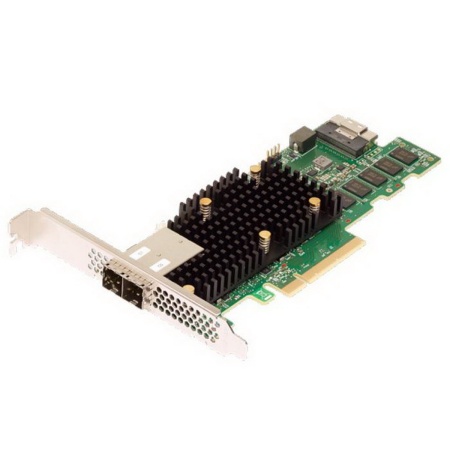 9580-8I8E SGL (05-50076-00) PCIe 4.0 x8 LP, SAS/SATA/NVMe, RAID 0,1,5,6,10,50,60, 16port(1 * int SFF8654 + 2 * ext SFF8644), 8GB Cache, 3916ROC, RTL