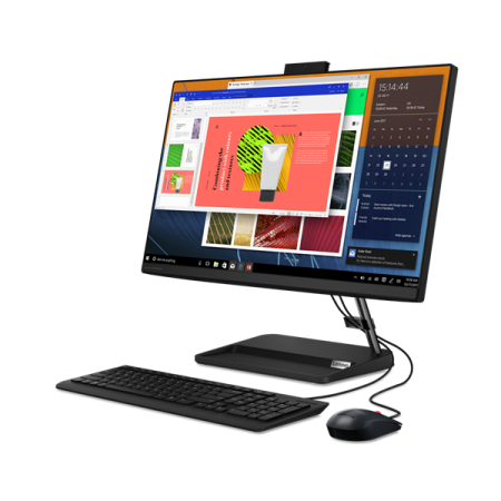 Моноблок Lenovo IdeaCentre AIO 3 24ALC6 23.8" FHD (1920x1080) IPS 250N, Ryzen 5 7530U, 2x4GB DDR4 3200, 512GB SSD M.2, Radeon Graphics, WiFi, BT, HD Cam, Wireless KB&Mouse, NoOS, Black, 1Y