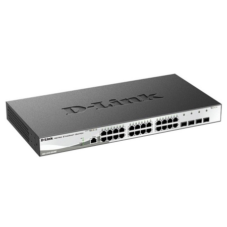 Коммутатор D-Link Managed L2 Metro Ethernet Switch 24x1000Base-T, 4x10GBase-X SFP+, Surge 6KV, CLI, RJ45 Console, RPS