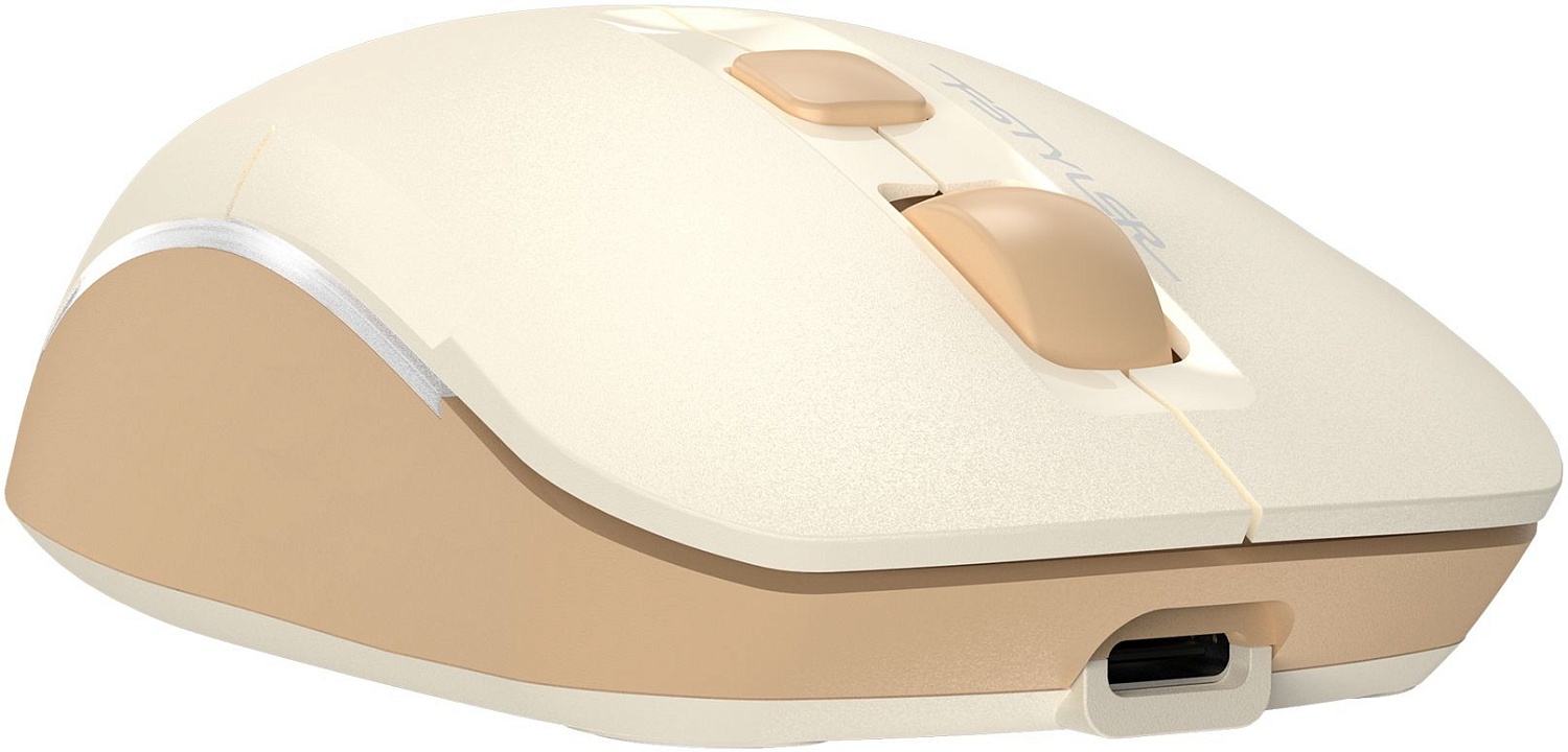 Мышь A4Tech Fstyler FB26CS Air бежевый/коричневый оптическая (2000dpi) silent беспроводная BT/Radio USB для ноутбука (4but)