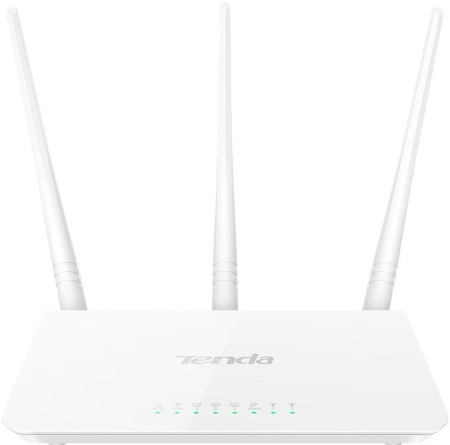 Маршрутизатор Tenda F3 Wi-Fi роутер N300 до 300 Мбит/с на 2,4 ГГц, 3x5dBi антенны, LAN 3x10/100 Мбит/с, WAN 1x10/100 Мбит/с