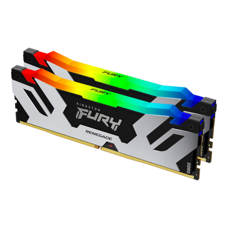 Память DDR5 2x32Gb 6000MHz Kingston KF560C32RSAK2-64 Fury Renegade Silver RGB RTL Gaming PC5-48000 CL32 DIMM 288-pin 1.35В quad rank с радиатором Ret