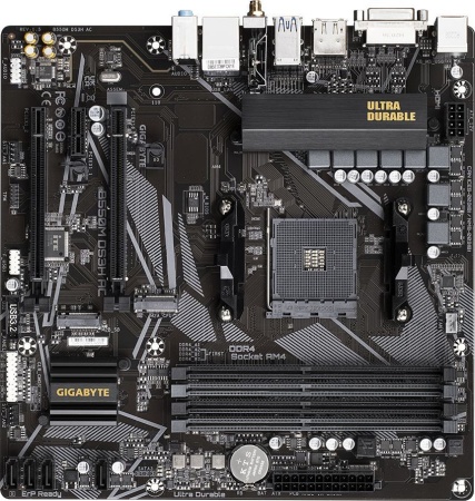 Материнская плата Gigabyte B550M DS3H AC Soc-AM4 AMD B550 4xDDR4 mATX AC`97 8ch(7.1) GbLAN RAID+DVI+HDMI