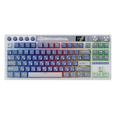 Клавиатура Royal Kludge RK M87 Ocean Blue USB/2.4 GHz/Bluetоoth, RGB, Hot Swap, Beige switch