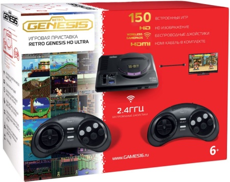 Игровая консоль Retro Genesis HD Ultra черный в комплекте: 150 игр