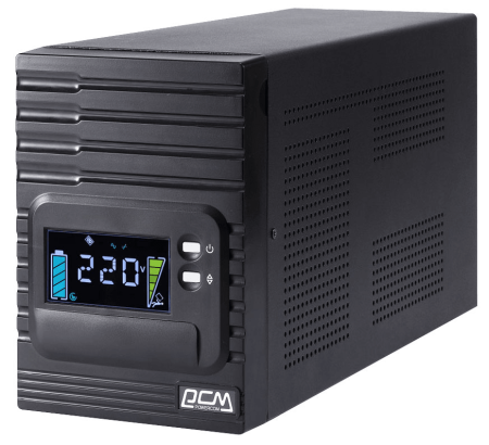 Источник бесперебойного питания Powercom SMART KING PRO+, Интерактивная, 1000 ВА / 800 Вт, Tower, IEC, LCD, Serial+USB, USB, SmartSlot