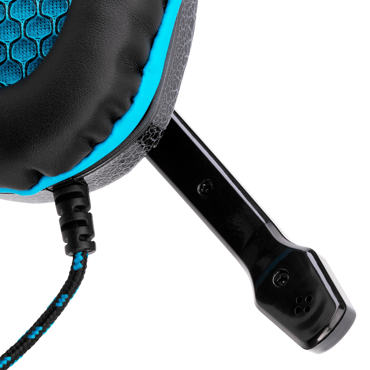 Наушники с микрофоном Оклик HS-L400G ZEUS черный/синий 2.2м мониторные оголовье (359480)