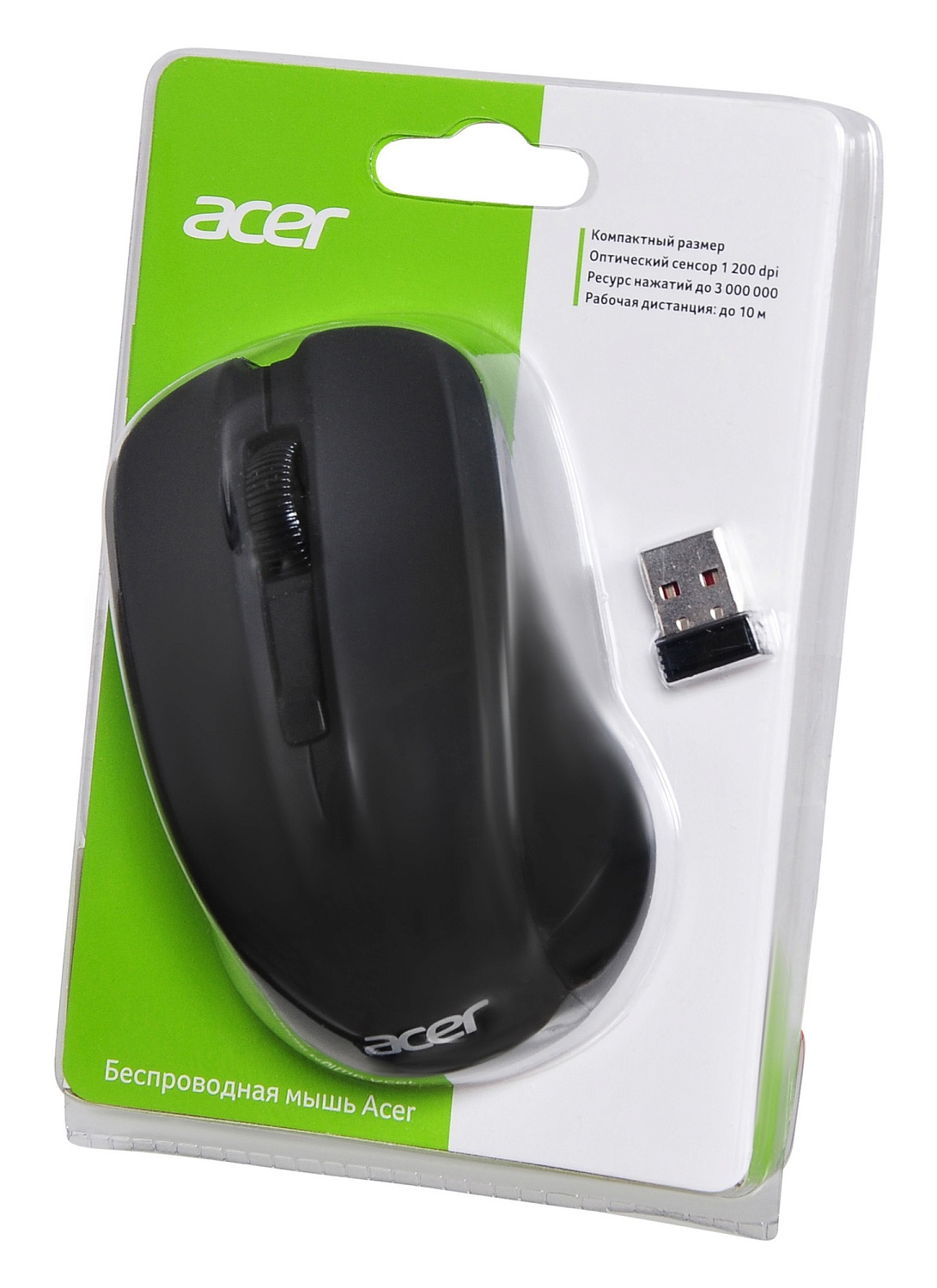 Мышь Acer OMR010 черный оптическая (1200dpi) беспроводная USB (3but) Мышь Acer OMR010 черный оптическая (1200dpi) беспроводная USB (3but)