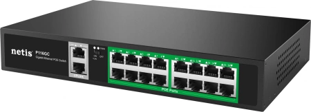 Коммутатор Netis P116GC (L2) 18x1Гбит/с 16PoE+ 240W неуправляемый