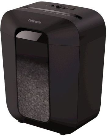 Шредер Fellowes PowerShred LX50 черный (секр.P-4) перекрестный 9лист. 17лтр. скрепки скобы пл.карты