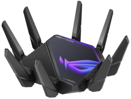 Роутер ASUS ROG GT-AXE16000 // 802.11 a/b/g/n/ac/ax 1148 + 4804Mbps, 2,4 + 5 gGz, 8 antenna, USB, GBT LAN ; 90IG06W0-MU2A10