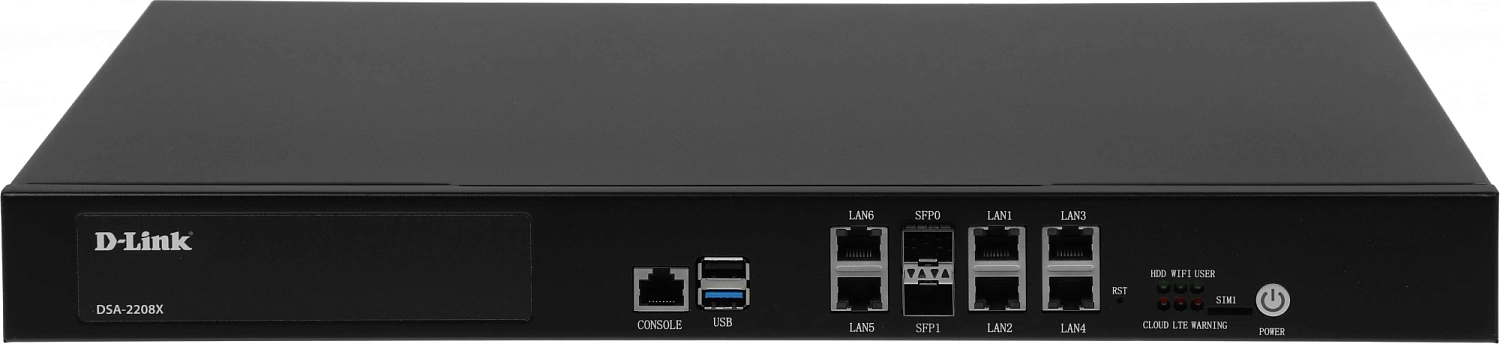 Маршрутизатор D-Link Service Router, 6x1000Base-T,  2x10GBase-X SFP+, 2xUSB ports, RJ45 Console