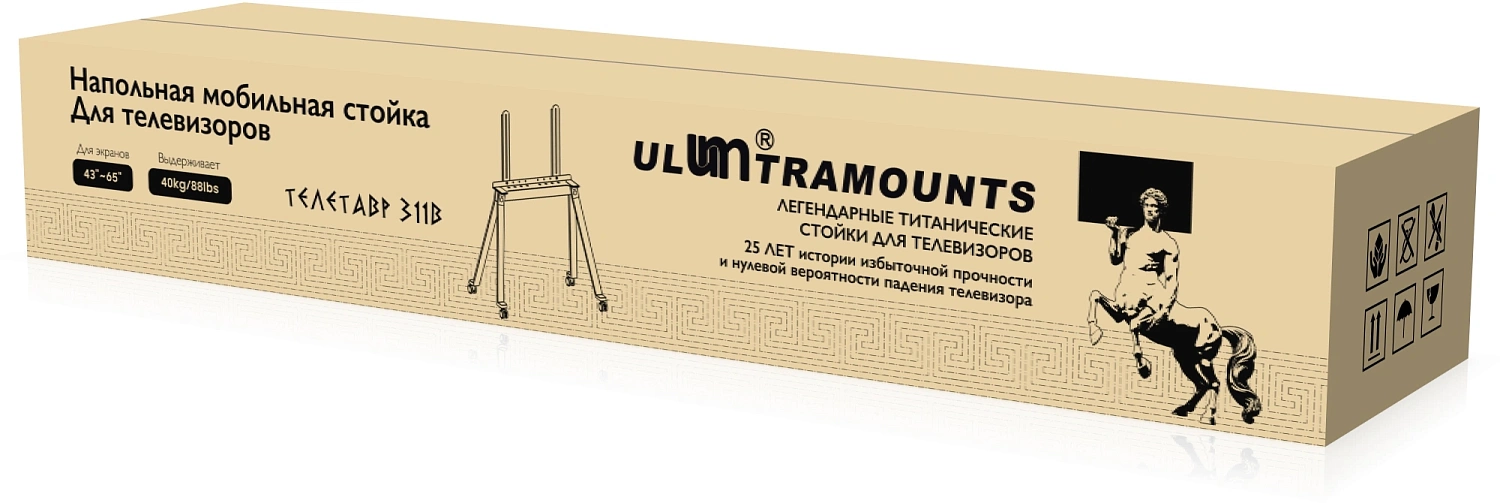 Подставка для телевизора Ultramounts 311B черный 43"-65" макс.40кг напольный