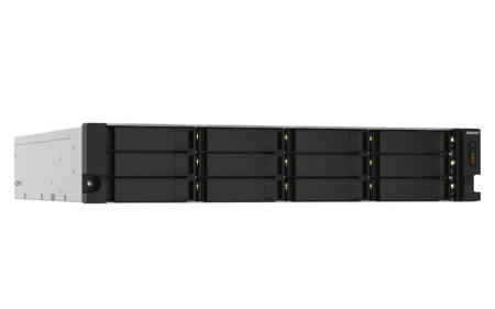 Система хранения данных QNAP SMB 2U/12bay QC 1,7GhzCPU/4Gb(upto16Gb)/upto 24HDD with TL-R1200S-RP/SATA(3,5" 2,5")/ 4xUSB3.2/1xExp.slot/2x2,5Gb 2x10Gb(SFP+)/iSCSI/2xPS/no rail(RAIL-B02)/3 (незначительное повреждение коробки)