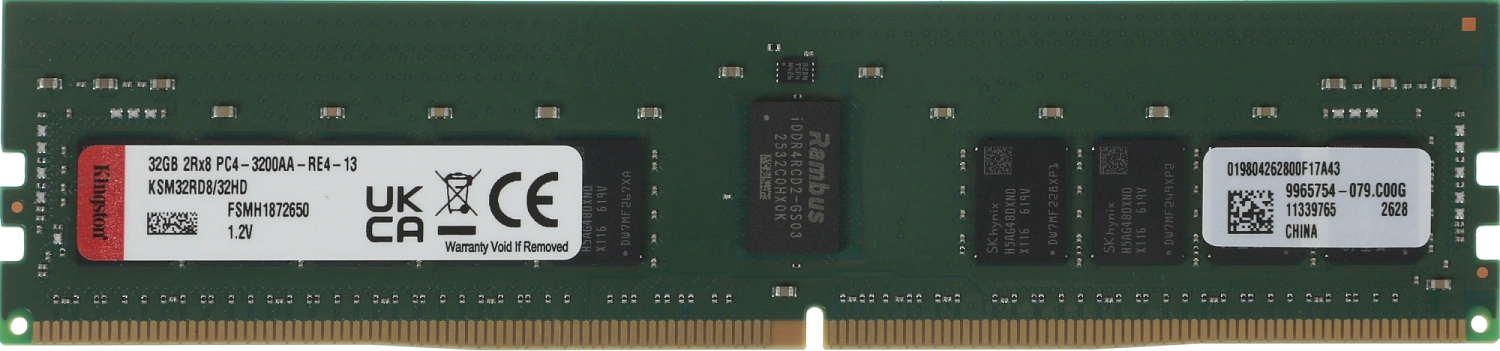 Оперативная память Kingston Server Premier DDR4 32GB RDIMM 3200MT/s ECC Reg CL22 2Rx8 Hynix D
