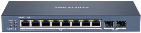 Коммутатор Hikvision DS-3E1510P-SI 8x1Гбит/с 2SFP 8PoE+ 110W управляемый