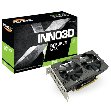 INNO3D GEFORCE GTX 1630 TWIN X2 OC (1800Mhz / 12Gbps) / 4GB GDDR6 / 64-bit / DP x2 + HDMI / VA25 / PG177