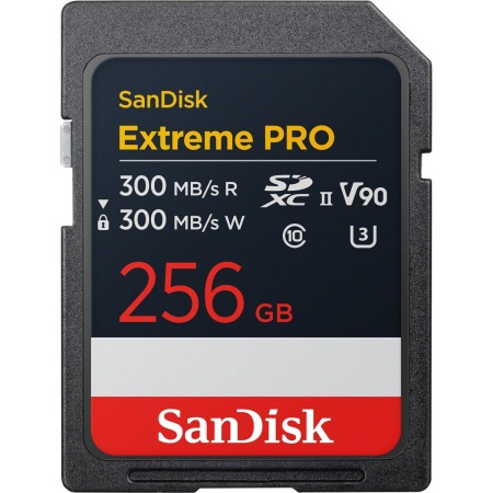 Карта памяти SanDisk Extreme PRO 256GB SDXC Memory Card up to 300MB/s, UHS-II, Class 10, U3, V90