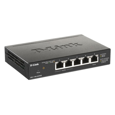 Коммутатор D-Link EasySmart L2 Switch 4х1000Base-T (2x1000Base-T PoE), 1x1000Base-T PD PoE, PoE Budget 18W, PD PoE power only