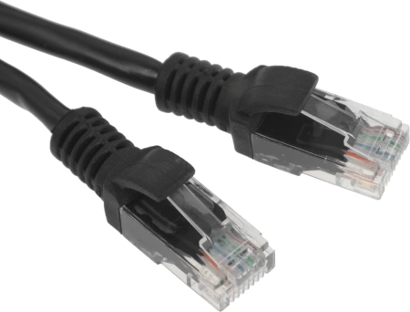 Патч-корд PP12-5M/BK 1000G UTP 4 пары cat5E CCA molded 5м черный RJ-45 (m)-RJ-45 (m)