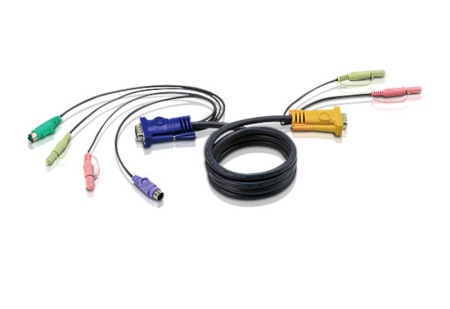 Кабель ATEN CABLE HD15M/MD6M/MD6M/SP/SP-SP, 1.8m