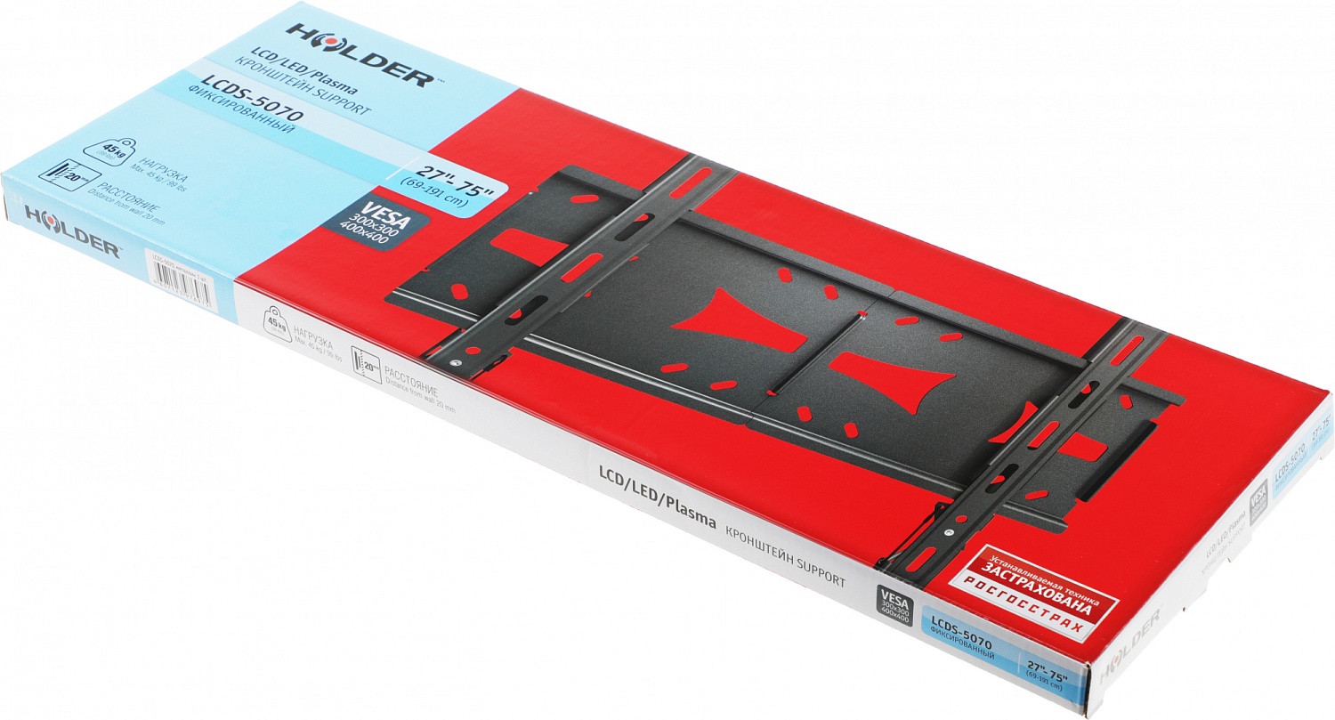 Кронштейн для телевизора Holder LCDS-5070 металлик 37"-55" макс.45кг настенный фиксированный