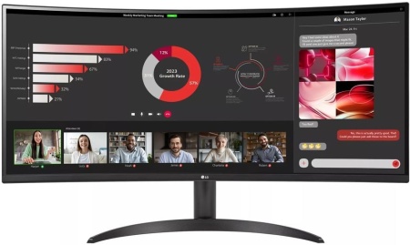 Монитор LG 34" 34WR50QC-B черный IPS LED 21:9 HDMI матовая 300cd 178гр/178гр 3440x1440 100Hz FreeSync DP WQ 5.9кг