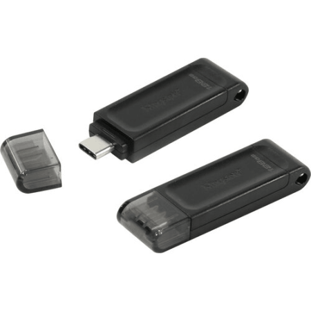 Флеш Диск Kingston 64Gb DataTraveler 70 Type-C DT70/64GB USB3.2 черный