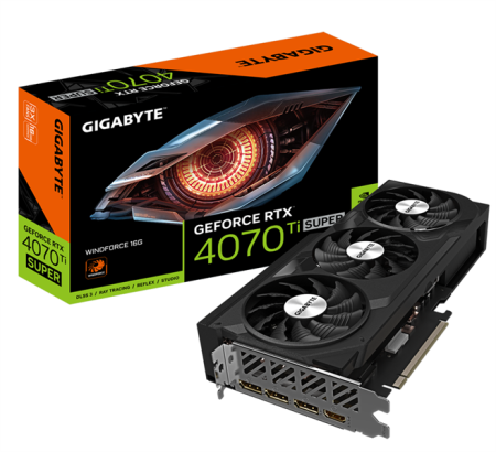 Видеокарта Gigabyte RTX4070Ti SUPER WINDFORCE 16GB GDDR6X 256bit 3xDP HDMI 3FAN RTL