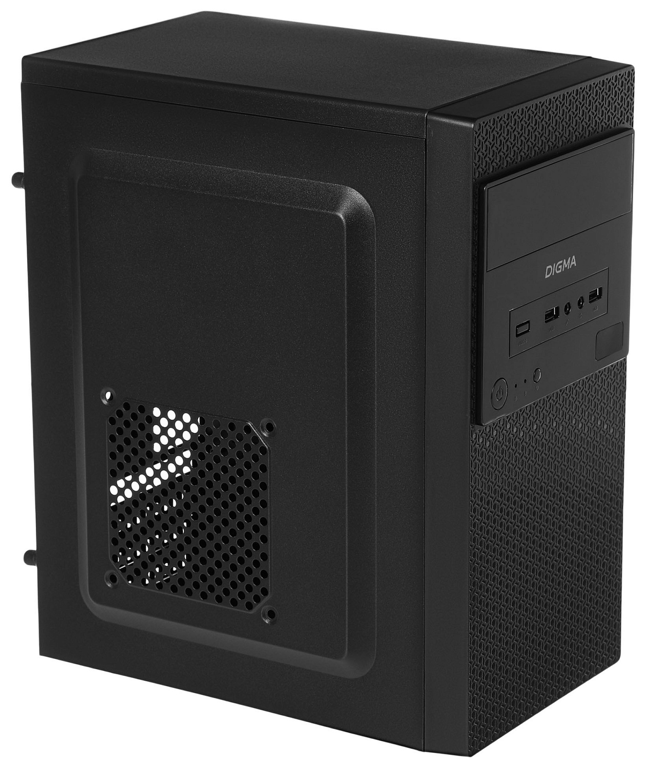 Корпус Digma DC-MATX103-U2 черный без БП mATX 1x80mm 2x120mm 2xUSB2.0 audio