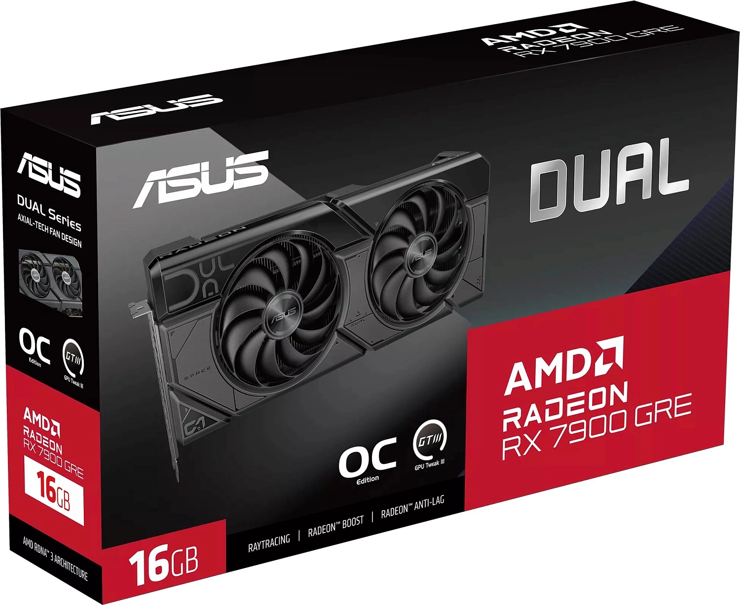 Видеокарта Asus PCI-E 4.0 DUAL-RX7900GRE-O16G AMD Radeon RX 7900GRE 16Gb 256bit GDDR6 1927/18000 HDMIx1 DPx3 HDCP Ret