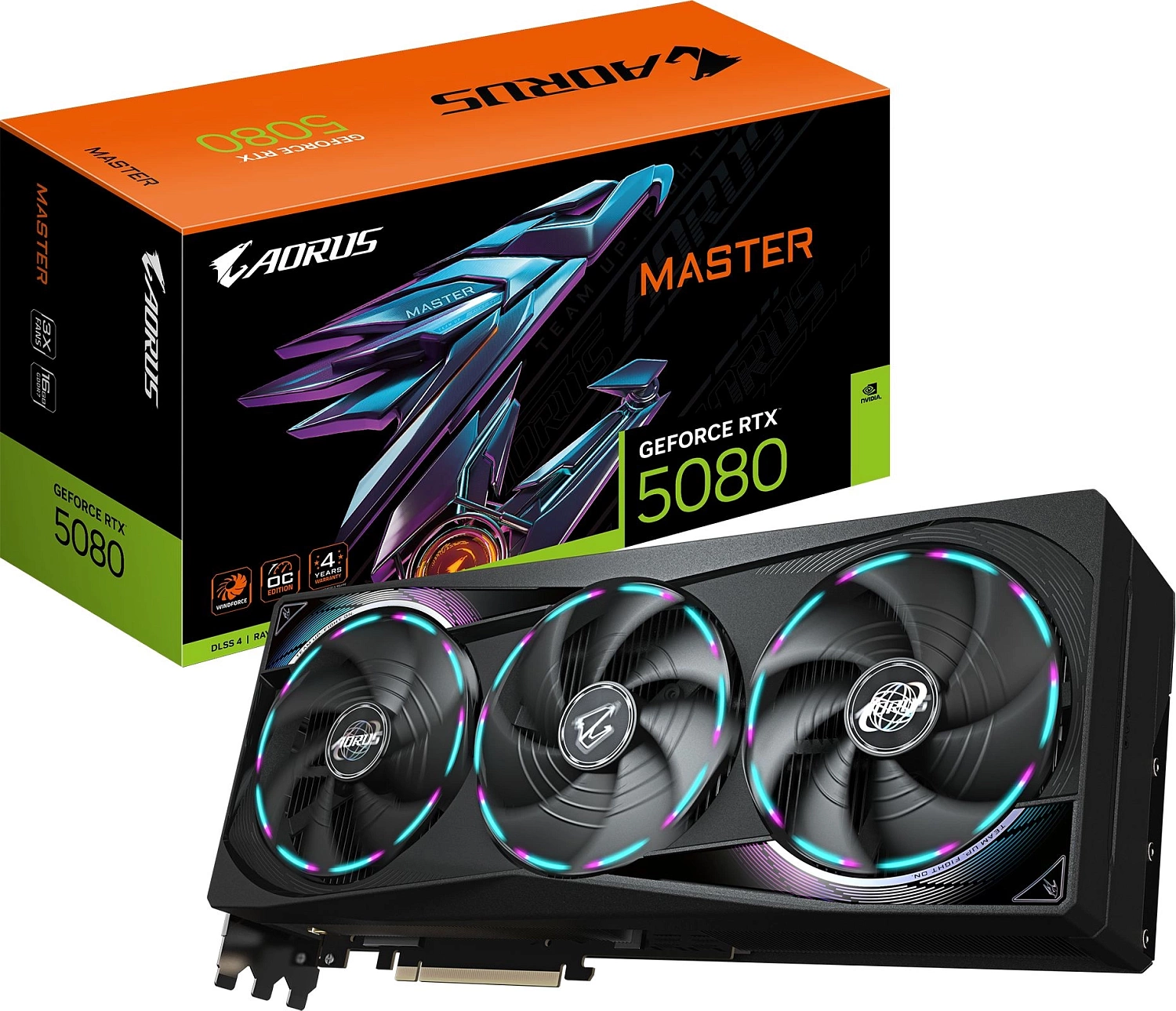 Видеокарта Gigabyte PCI-E 4.0 GV-N5080AORUS M-16GD 1.0 NVIDIA GeForce RTX 5080 16Gb 256bit GDDR7 2550/23000 HDMIx1 DPx3 HDCP Ret