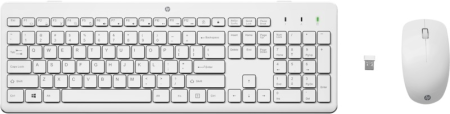 Клавиатура и мышь Keyboard and Mouse HP 230 Wireless Combo RUSS (White) cons