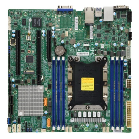 SuperMicro MBD-X11SPM-F-O microATX, LGA3647 (Socket P), 6x DDR4 DIMM, 1600-2666 MHz, Aspeed "AST2500, Intel® C621 controller for 12 SATA3 (6 Gbps) ports