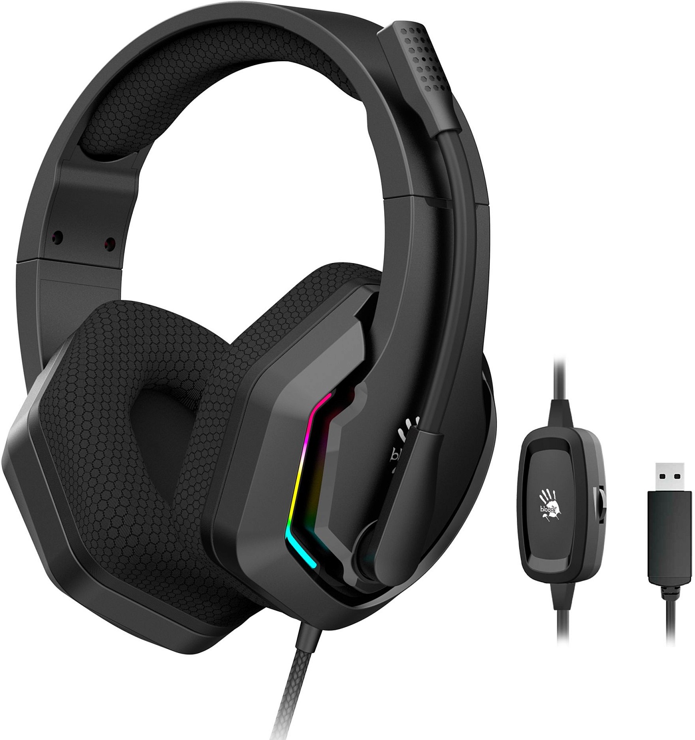 Наушники с микрофоном A4Tech Bloody G260 черный 2м мониторные USB оголовье (G260)