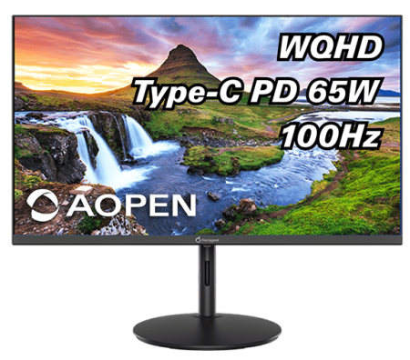 Монитор Aopen 27" 27SH2UEbmiiphx черный IPS LED 1ms 16:9 HDMI M/M матовая HAS Piv 250cd 178гр/178гр 2560x1440 100Hz FreeSync DP 2K 4.71кг