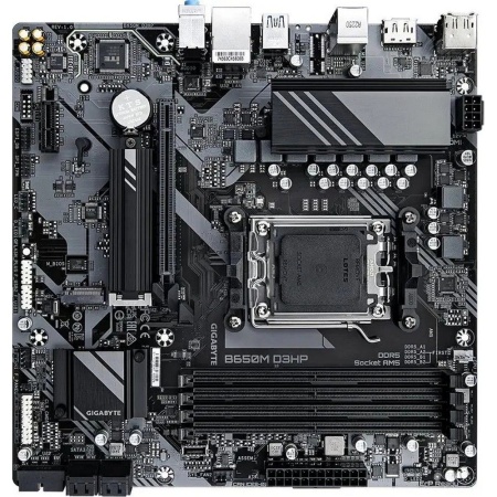 Материнская плата Gigabyte OEM B650M D3HP, Socket AM5, AMD B650, 4xDDR5-5200, HDMI+DP+DP, 1xPCI-Ex16, 1xPCI-Ex1, 4xSATA3(RAID 0/1/10), 2xM.2, 8 Ch Audio, 2.5GLan, (2+4)xUSB2.0, (3+2)xUSB3.2, (1+1)xUSB3.2 Type-C™, 1xPS/2, mATX, RTL