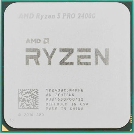 Процессор CPU AMD Ryzen 5 2400G PRO, 4/8, 3.6-3.9GHz, 384KB/2MB/4MB, AM4, 65W, Radeon Vega 11, YD240BC5M4MFB, 1 year