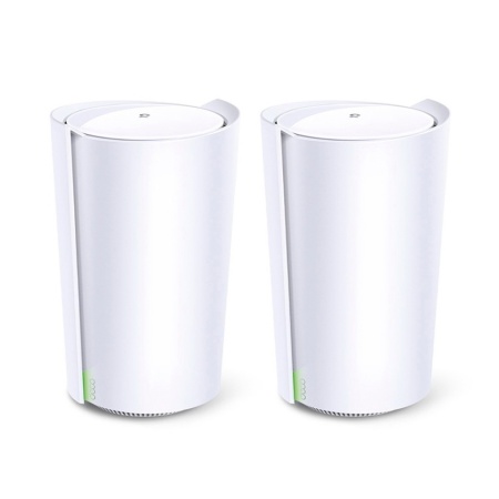 Deco X90(2-pack) AX6600 Домашняя Mesh Wi-Fi система, Wi-Fi 6, три диапазона, до 4804 Мбит/с на 5 ГГц_1, до 1201 Мбит/с на 5 ГГц_2, до 574 Мбит/с на 2,4 ГГц, 1 порт 2,5 Гбит/с + 1 гигабитный порт на каждом устройстве, поддержка OFDMA, MU-MIMO, HT160 (0526